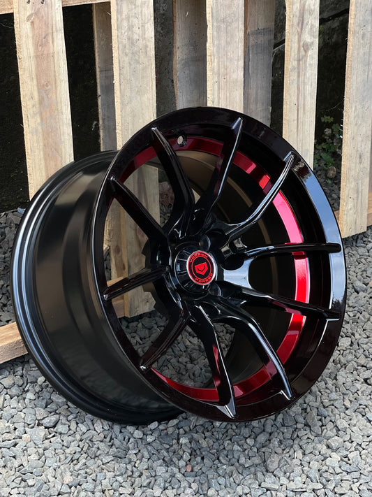 Aro 15X8.25 (H81040) 4/100 4/114.3 Black And Red Line (Set 4 Aros)