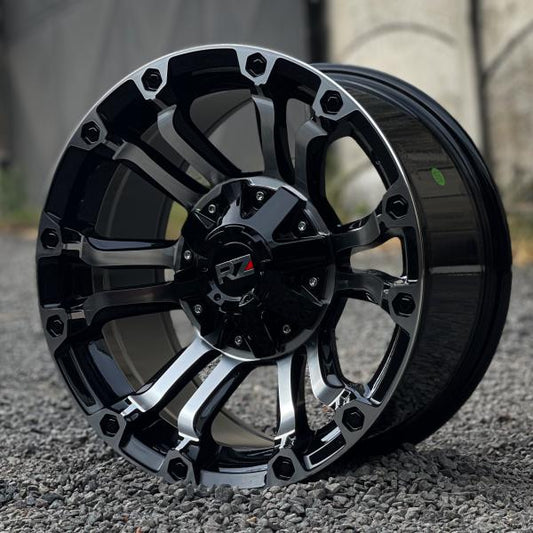 Aro 16X8.5 (Jt133) 6/139.7 Black Machine Face (Set 4 Aros)