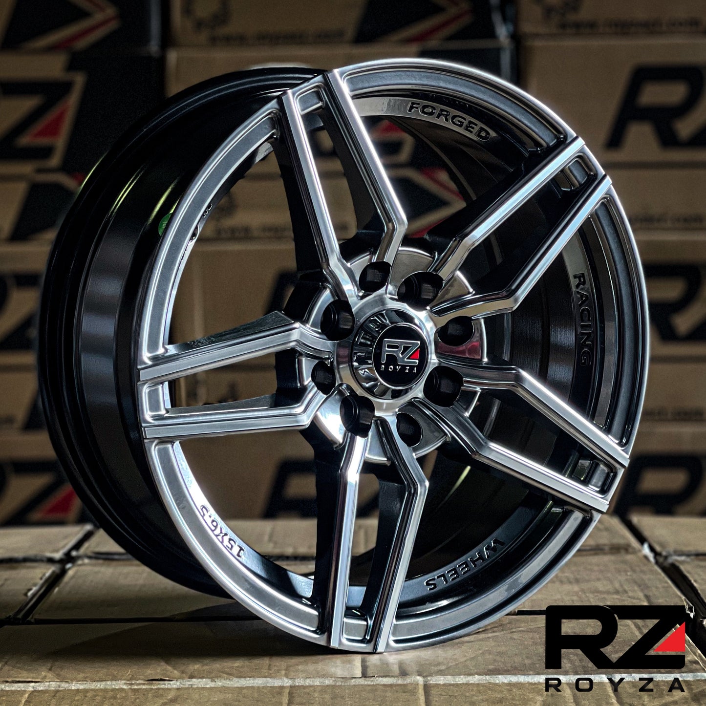 Aro 15X6.5 (H629) 4/100 4/114.3 Hyper Black And Machine Face (Set 4 Aros)