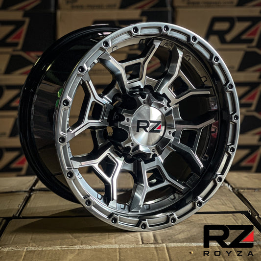 Aro 15X8 (Hm003) 6/139.7 Hyper Black And Machine Face (Set 4 Aros)