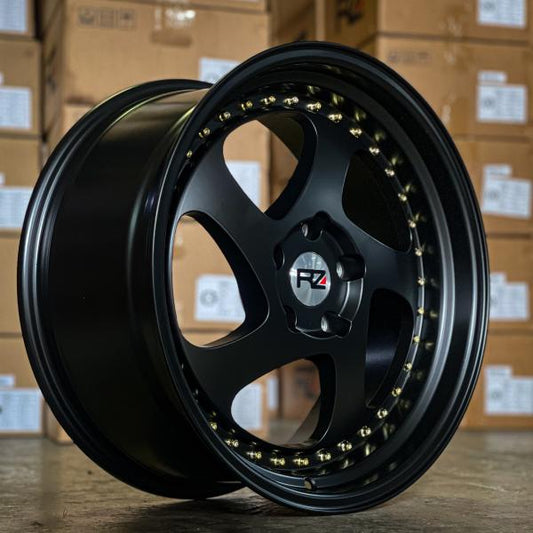 Aro 18X8.5 (L511) 5/114.3 Matt Black And Gold Rivets (Set 4 Aros)