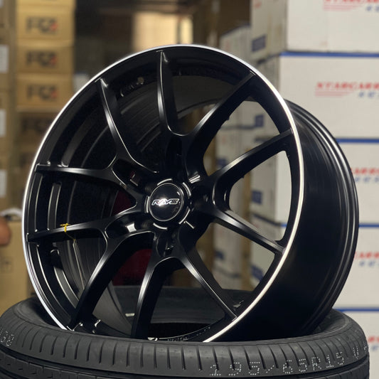 Aro 19X8.5 (510) 5/108 Matt Black Machine Lip (Set 4 Aros)